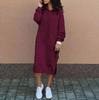 Women's Fall Oversized Long Hooded Sweatshirt Solid Color Casual Everyday Pullover Top