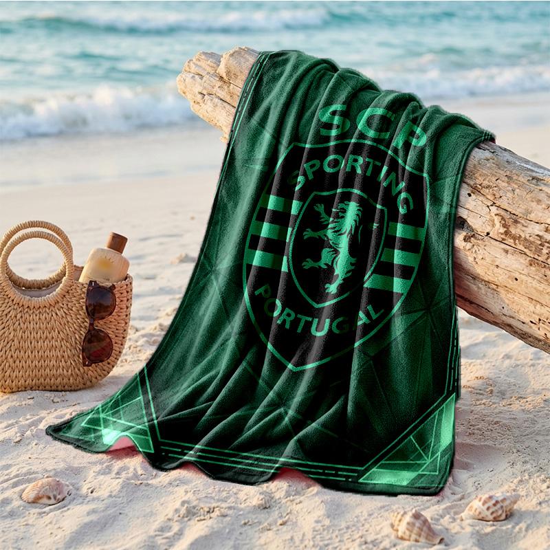 Telo Mare in Microfibra con Stampa Sporting CP FC Asciugatura Rapida Assorbente Grande per Spiaggia Nuoto Viaggio