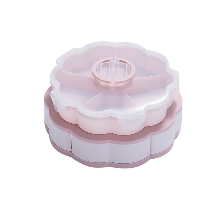 Bonbons à double couche et assiette à dessert de conception rotative créative de plat de fruits séchés_bei5556