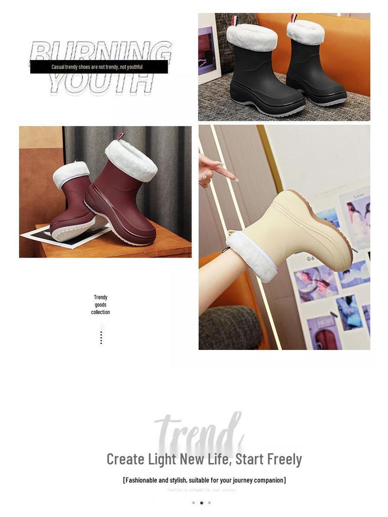 Dámské vodotěsné protiskluzové módní krátké holínky - Odolné proti opotřebení pro venkovní použití a mytí auta, Gumové boty