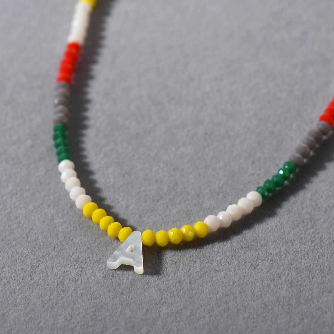Ветер Бохо Витраж Бусины Пшено Ручная Работа Бусины Буквенный Подвеска Цепочка на Ключицу Трендовое Ожерелье Женское