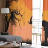 African Safari With Camels And Elephant On Sunset Tulle Sheer Curtains for Living Room Kitchen Decoration Voile Organza Curtains