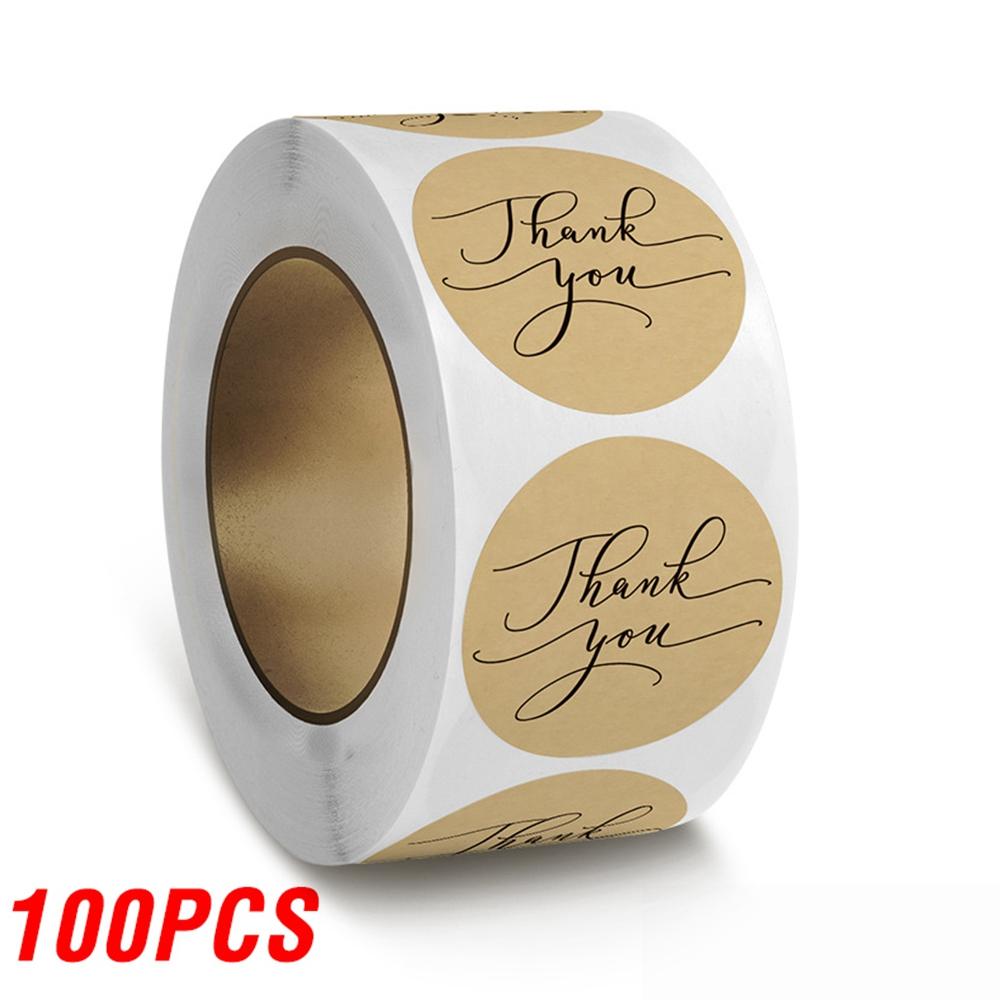 100-500Pcs High-Quality Brown High-Quality Kraft High-Quality Paper High-Quality Seal High-Quality Labels High-Quality Thank High-Quality You