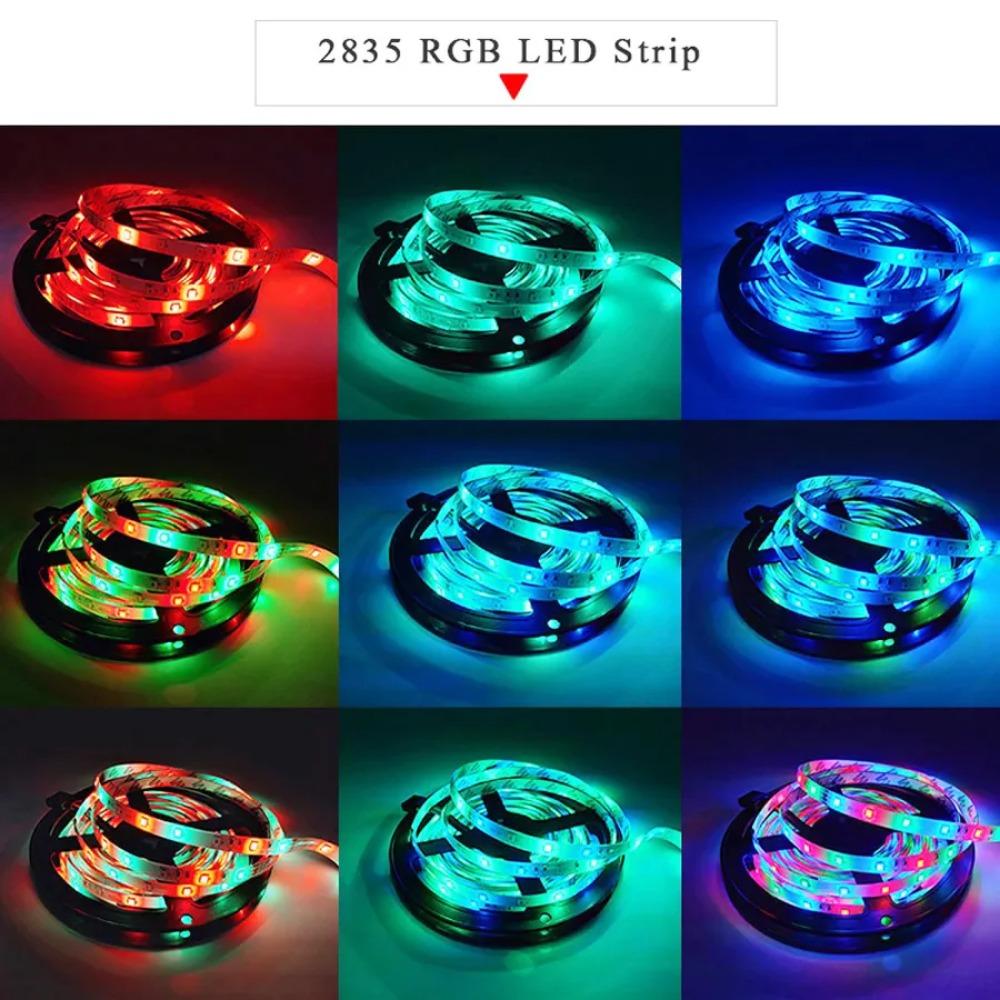 DC 12V LED Strip SMD 2835  Red Blue Pink Yellow Ice Blue White Home Decor Flexible Ribbon Tape Rope Lights 5M/Roll