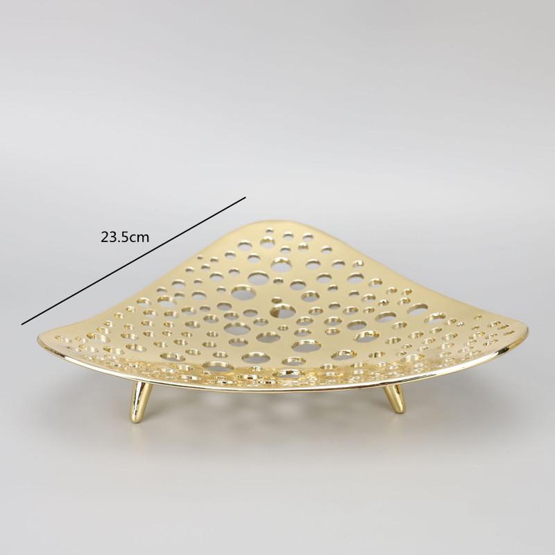 Modern Art Metal Palm Tray, Irregular Fruit Tray, Snack, Jewelry Storage Tray, Living Room Coffee Table Decoration Ornament