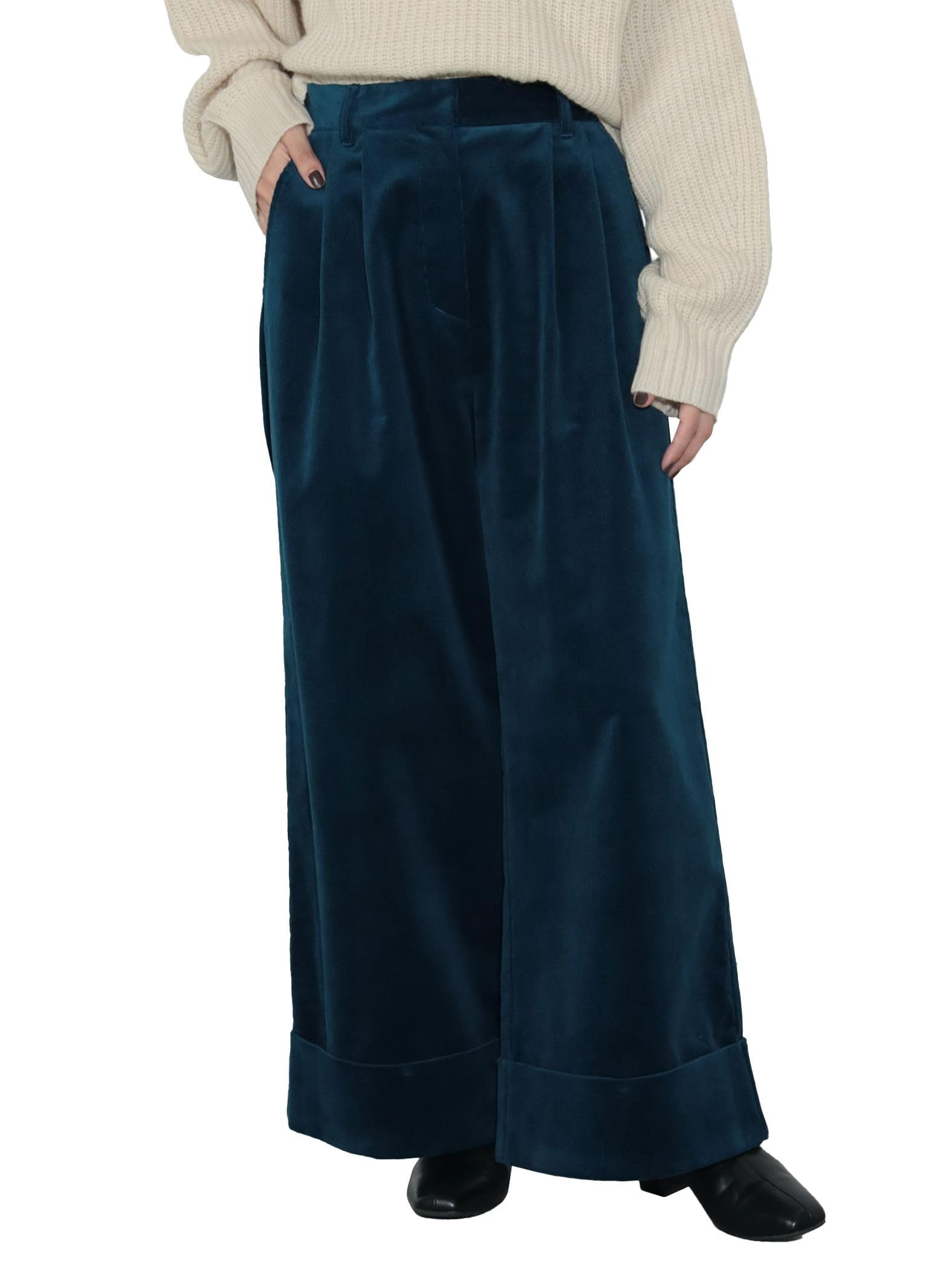 

Брюки Fine Coal Tuck Wide Pants BLUE M [Beams Heart] (С-М) Женский синий