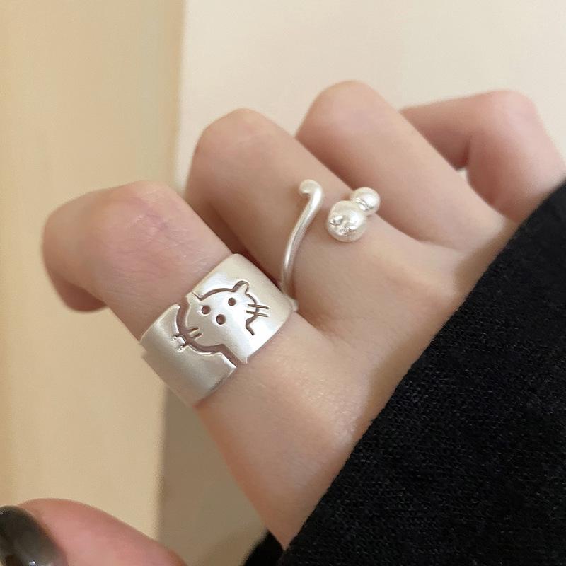 Sweet Adjustable Cat Ring: Childlike, Cute, and Charming Design