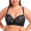 Oversized Comfort Push-Up Underwire Adjustable Lace Bra
