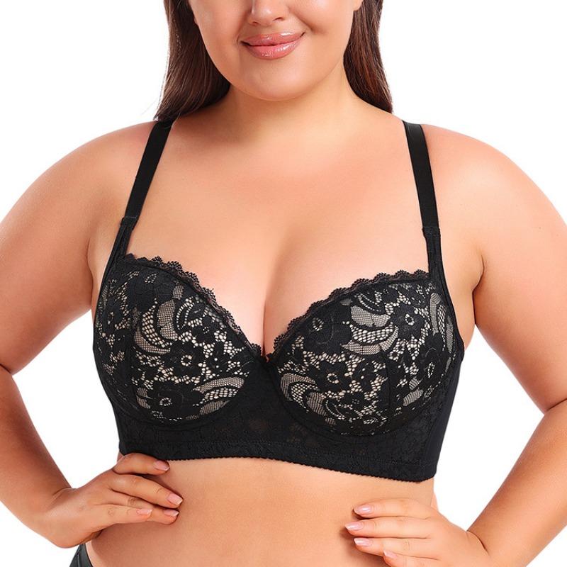 Oversized Comfort Push-Up Underwire Adjustable Lace Bra