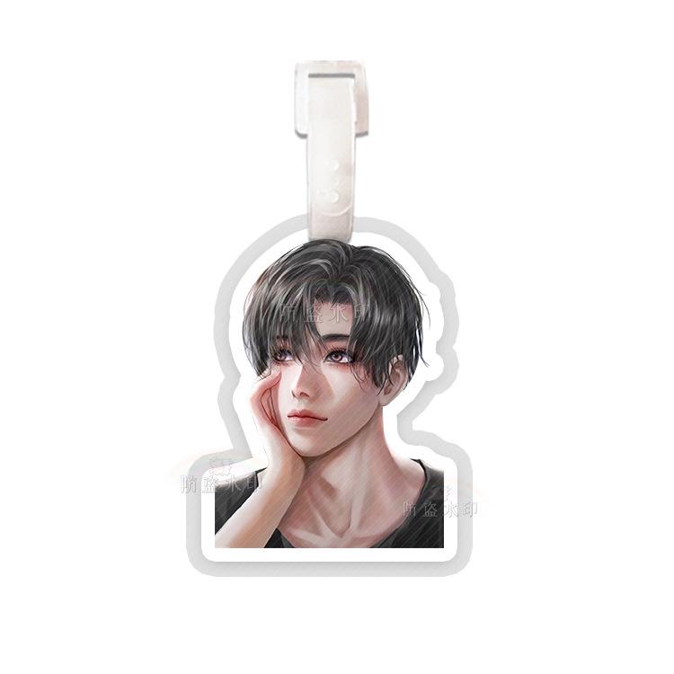 Male Group Suitcase & Backpack Tag Charm with Hanging Chain - Douyin Peripheral
