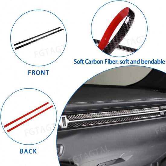 Compatible with Toyota Supra GR A90 A91 MK5 2019-2026 Soft Carbon Fiber Co-Pilot Center Console Decoration Strip, Car Center Console Air Outlet Trim