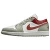 Jordan Air Jordan 1 Cushioning Abrasion Resistant Coverage Low top Vintage Basketball Shoes Unisex White Red 553558-133(Team59-SBOX)