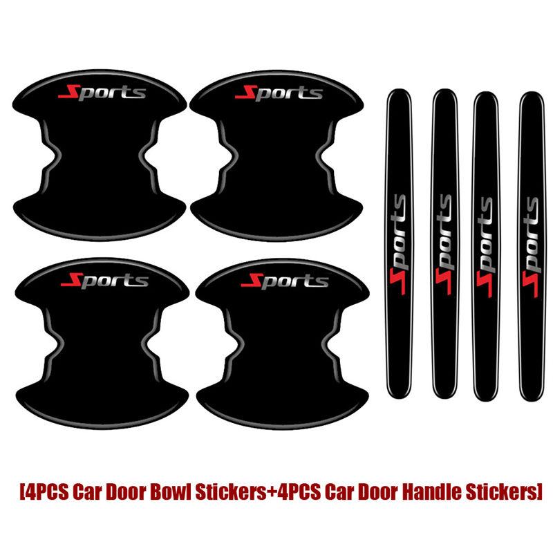 8PPCS Car Door Handle Bowl Anti-Scratch Stickers Protector Cover Accessories Sports Decal GZW