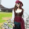 Pirate Costume Accessories Set Pirate Head Scarf,Sash Bracelet Eye Patches Halloween Medieval Renaissances Costumes