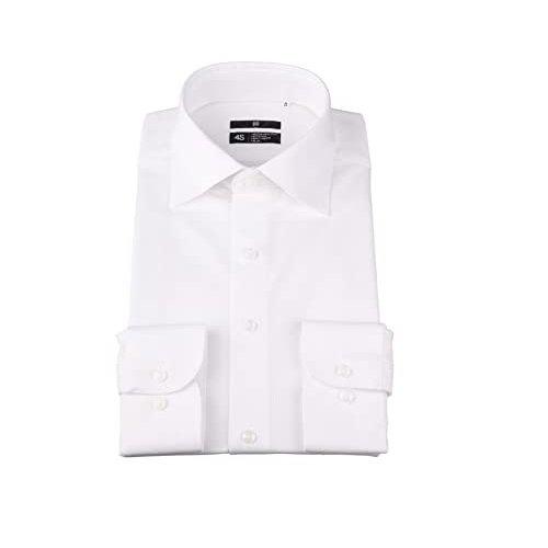 SUIT SELECT 4S BLACK LINE Slim Fit Men's Dress Shirt Non-Iron Stretch Cutaway Collar White Dobby L Size 41-86
