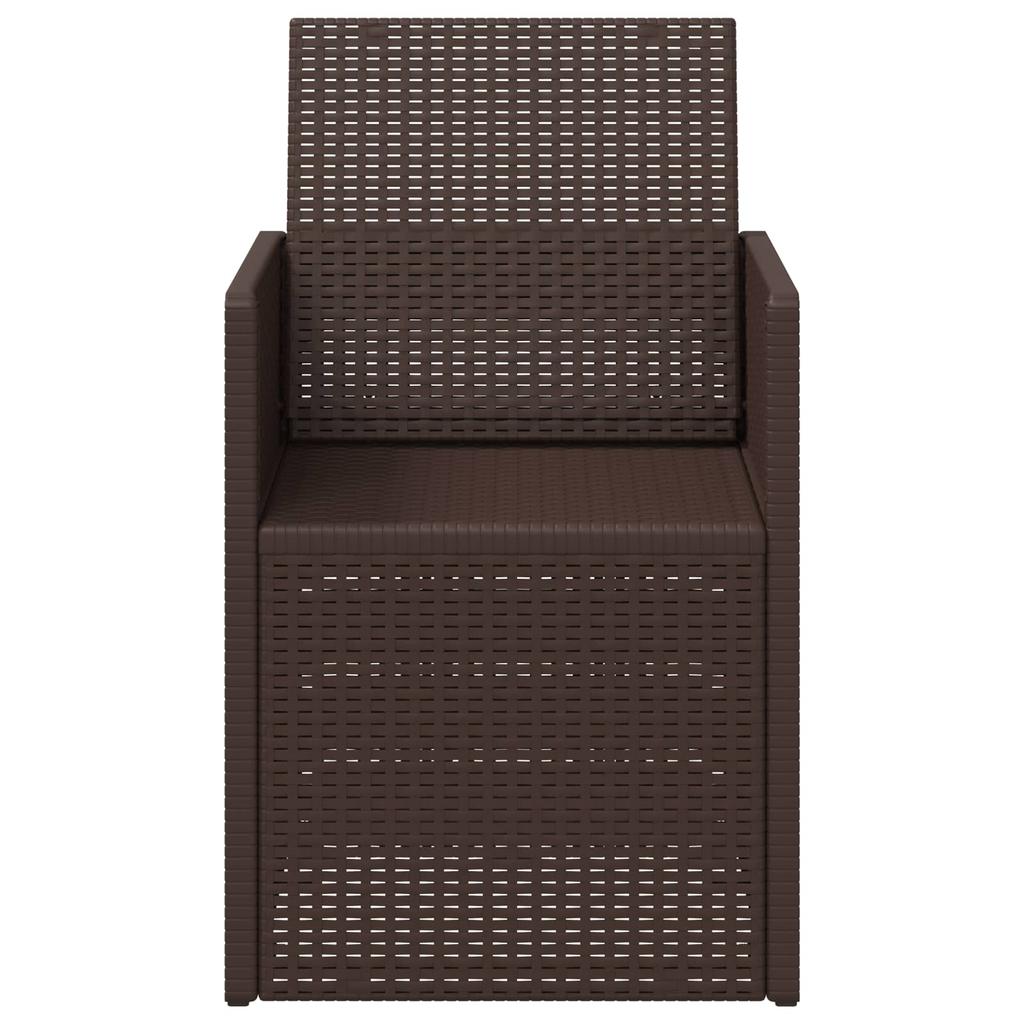 Garden Dining Chairs 2 pcs Brown PP