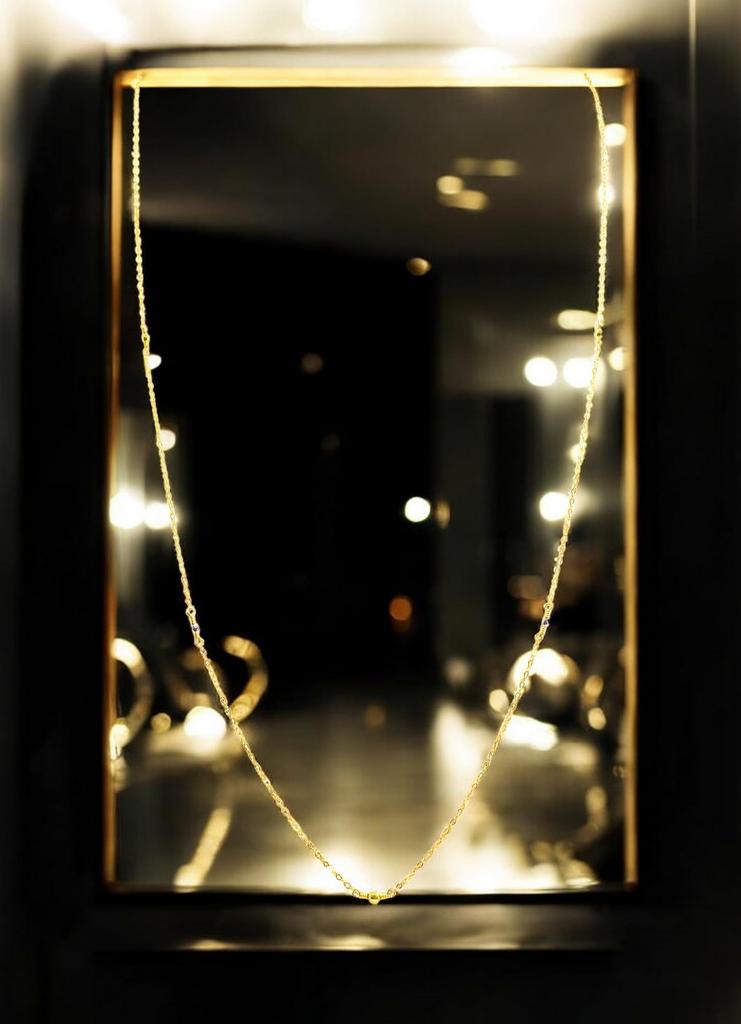 Royal Jewelry Platinum 850 18k Gold Mirror Ring 14kgf Chain Long Necklace 85cm [ROYAL JEWELRY] (PT850)