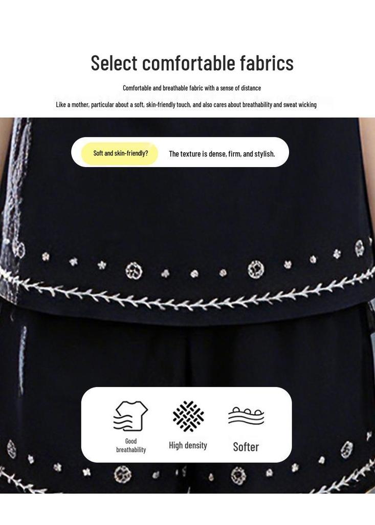 Girls' Embroidered Vest & Shorts Summer 2026 Two-Piece Set - Medium & Large Sizes