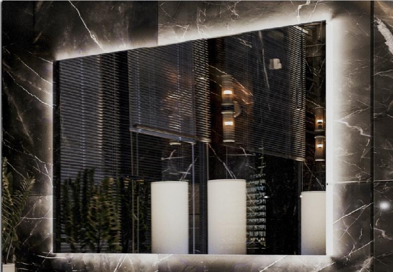Lustro Podświetlane Led 65X90 Wodoszczelność Ip65 Wieszane Pion Poziom