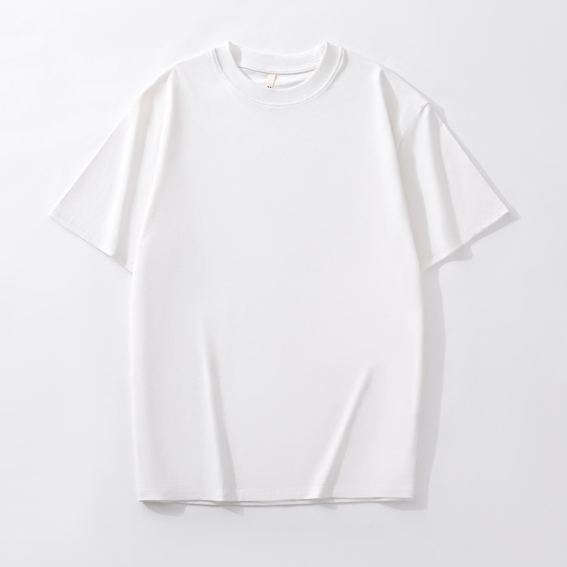The BAY Zwaar Heren T-shirt met Korte Mouwen - Amerikaanse Stijl, Puur Katoen, Trendy, Losse Pasvorm, Wit. M (110-130 lbs)