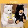 Adorable Plush Bear Doll Perfect For Kids Festival Gifts In Soft White Black And Brown Colors