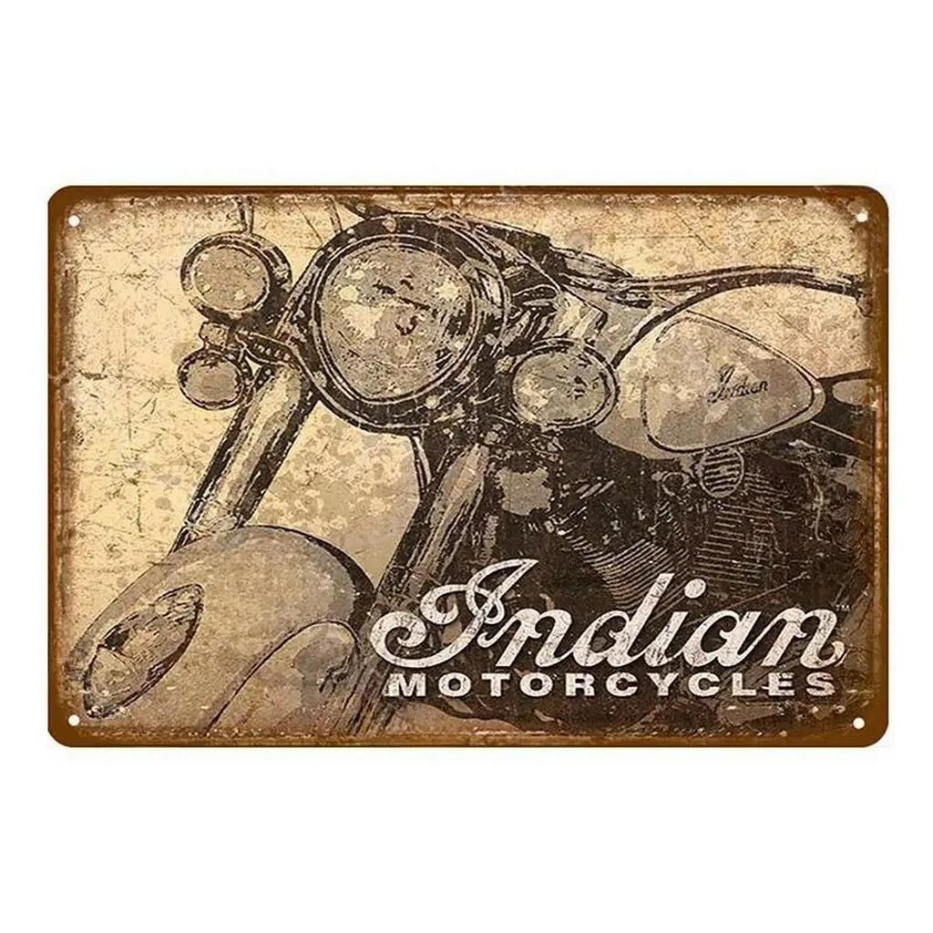 Plaque Metal Tin Signs Old Motorcycles Wall Decoration Vintage Art Posters Iron Painting for Man Cave Home Cafe Garden Club Bar