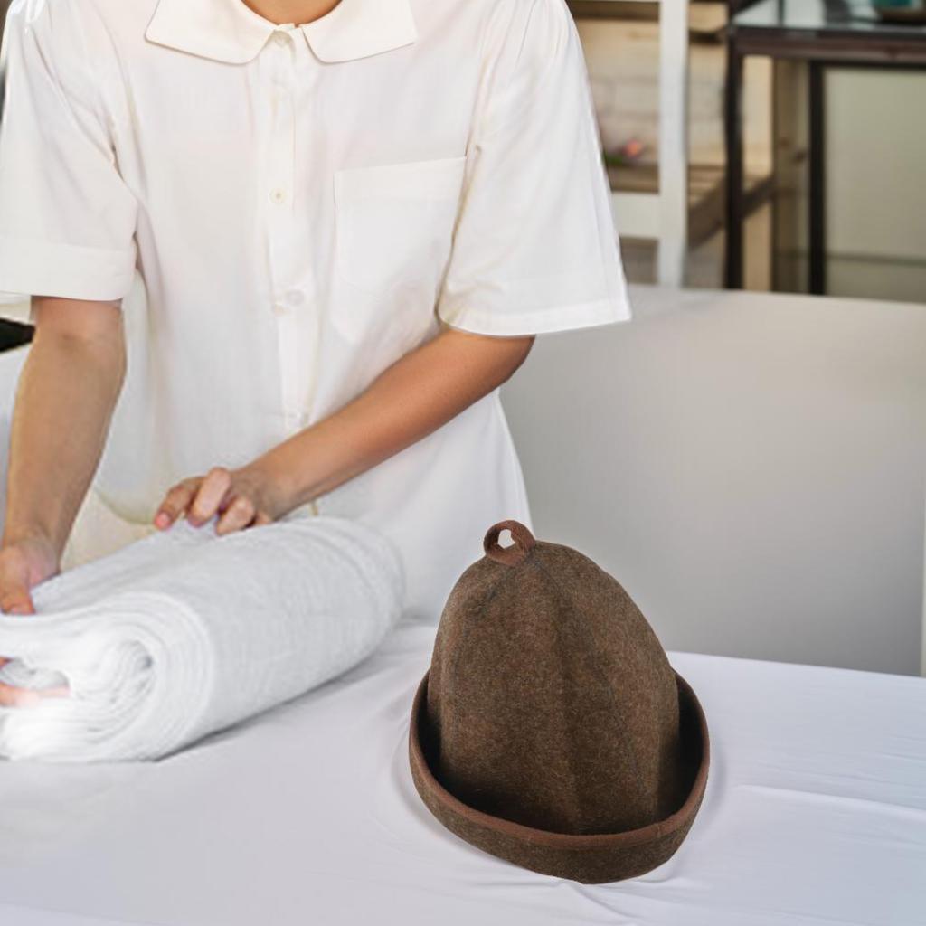 Sauna Kąpielowa Wełniany Kapelusz Pomieszczenie Banii Parowa Kapelusze Brązowy