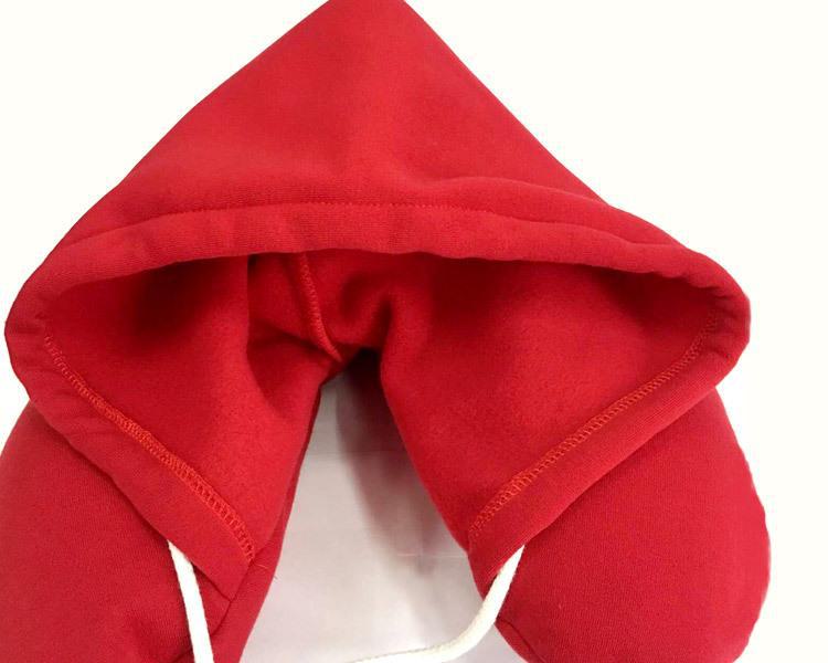 U-Shaped Hooded Neck Pillow with Hat, Cotton Micro-Particle Travel Pillow for Airplane or Nap