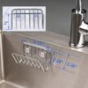 Sponge Holder For Kitchen Sink, Stainless Steel Suction Cup Sponge Caddy Kitchen Supplies Wall Mounted Sink Kitchen Organizer