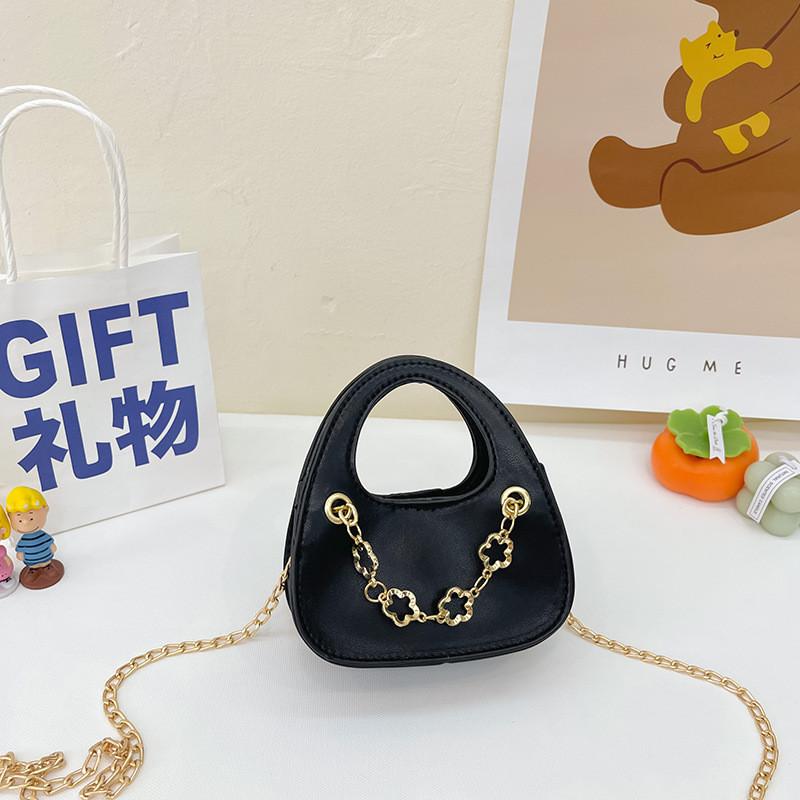 Trendy Korean Style Children s Crossbody Bag Fashionable Princess Macaron Purse For Kids чёрный