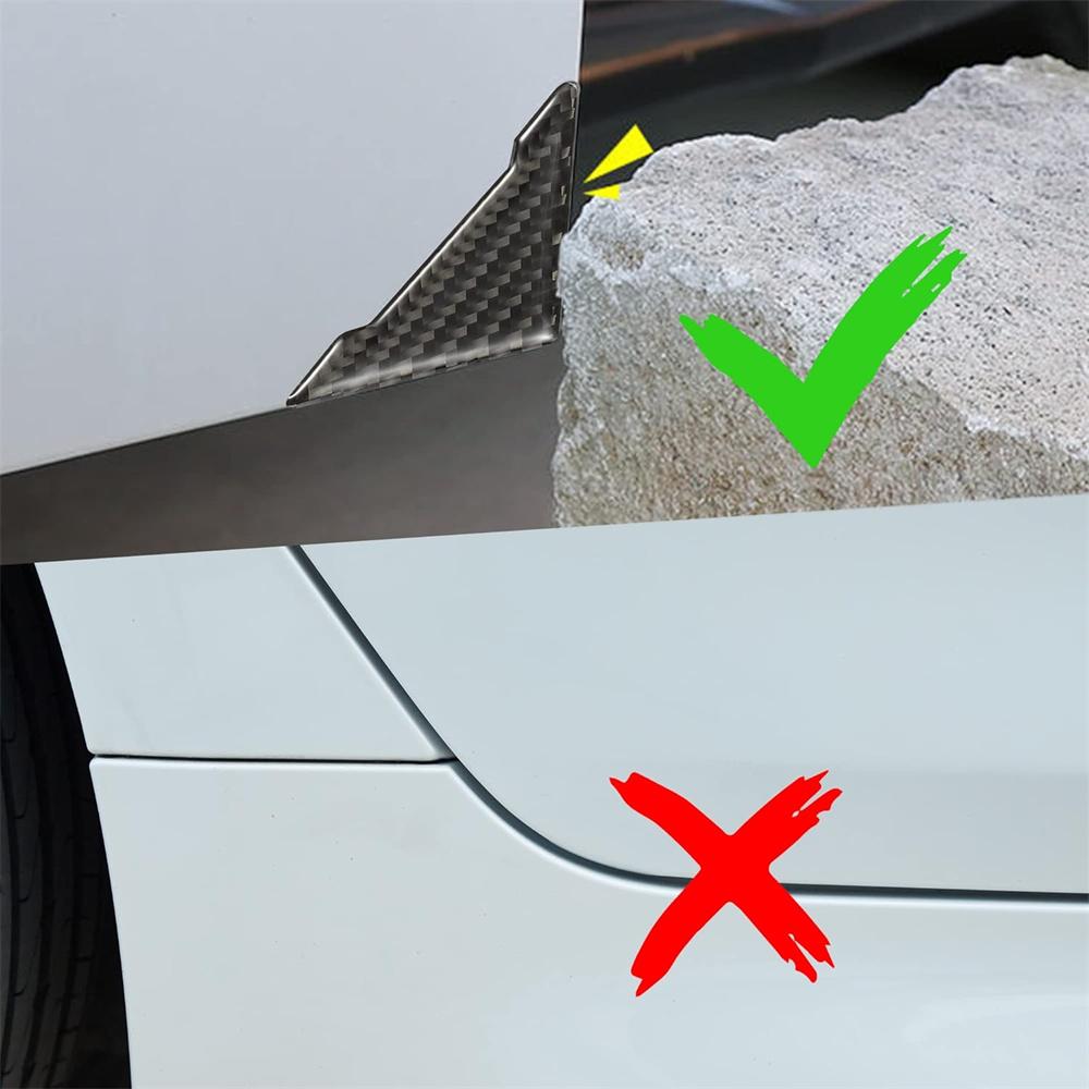 4Pcs Carbon Fiber Car Door Corner Guard Anti-Collision Strip Scratch Protector