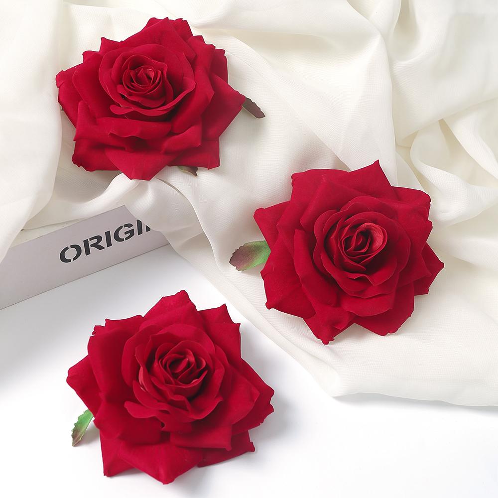 3/5Pcs Rose Head Wedding Decoration Artificial Fake Flowers for Living Room Decor DIY Valentine's Day Wreath Bouquet Accessories
