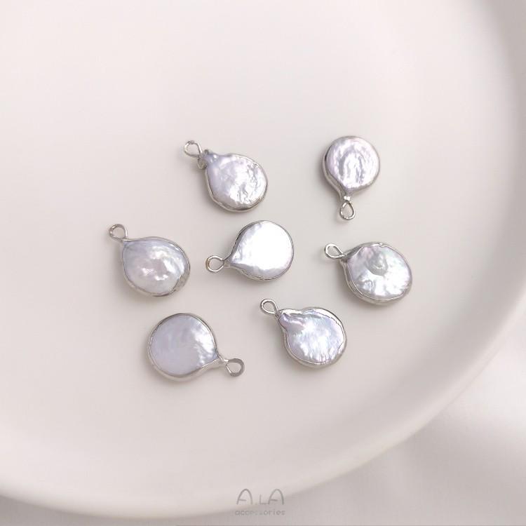 Natural Irregular Baroque Pearl Pendant: Double-Hole Square, Teardrop, Toothpick Bead for DIY