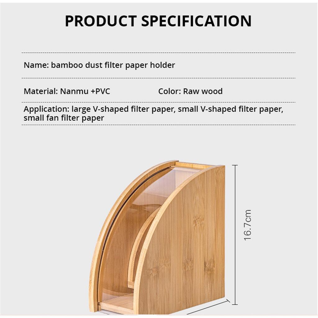 Coffee Filter Paper Holder Storage Box Wood Dust-proof V60 Filter Paper Rack Stand Home Cafe Making Coffee Accessories Coffeware