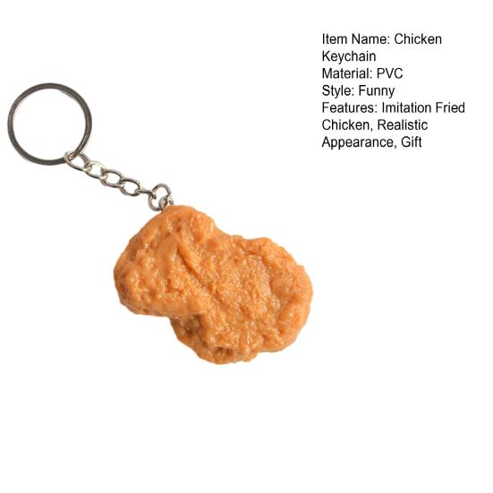 Klíčenka s jídlem Imitace Kuřecí stehno Křídla Kuřecí nugety Přívěsek