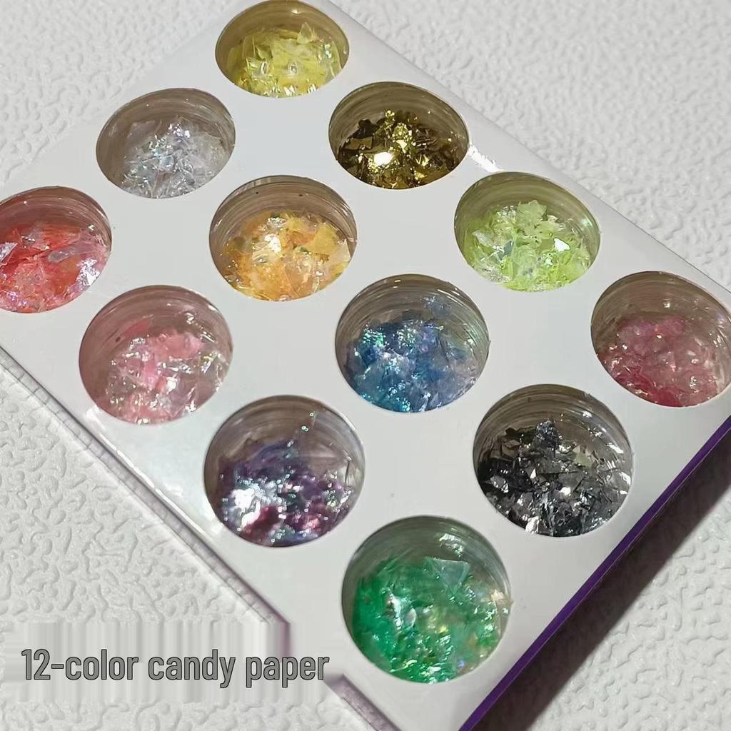 12-Color Crystal Nail Powder Glitter Set