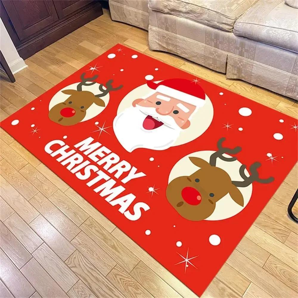 Christmas Santa Claus Carpet Large Area Carpet Welcome Doormat Merry Chirstmas Home Decor Rugs Living Room Bedroom Floor Mat