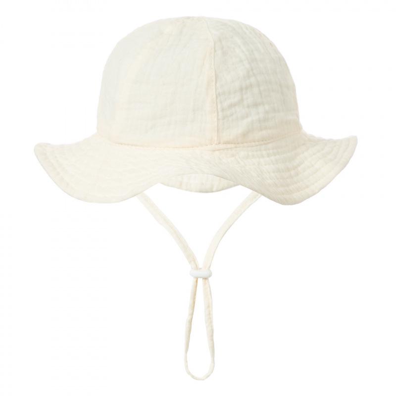 Cute Baby Cotton Bucket Hat - Printed Solid Color Sun Hat for 3-12M