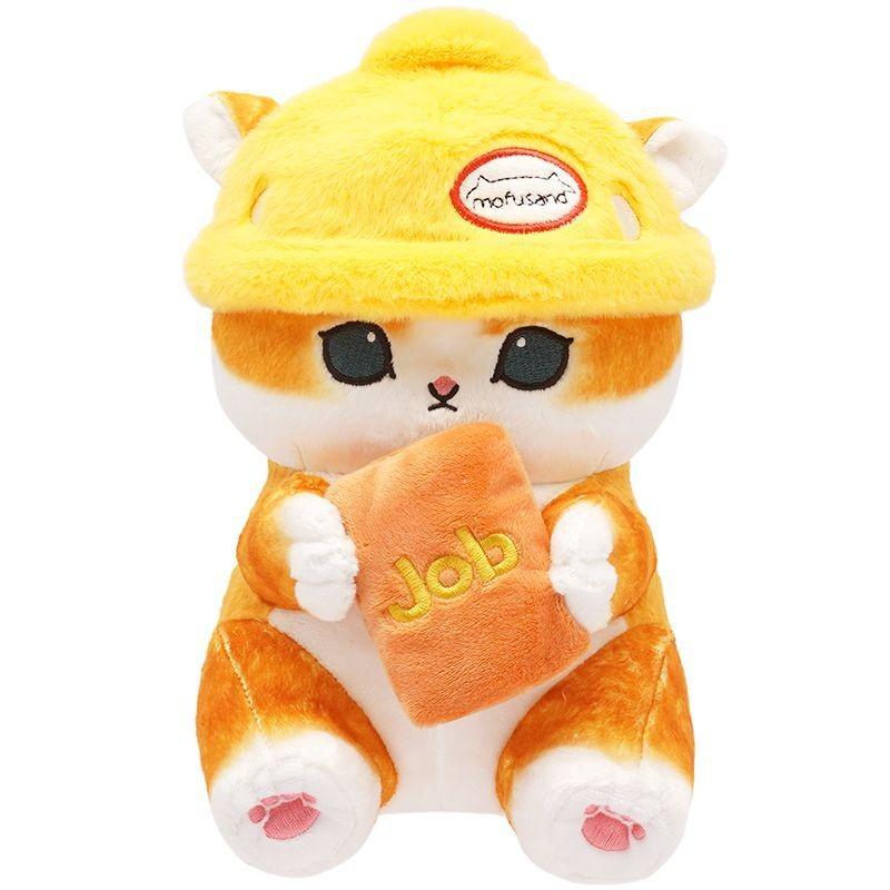 Shark Mofusand Cat Worker Series Plush Doll Working Cat Ornament Pp Cotton