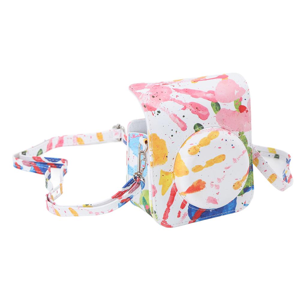 Color Print PU Leather Protective Case Bag with Adjustable Shoulder Strap Fit for Fujifilm Instax