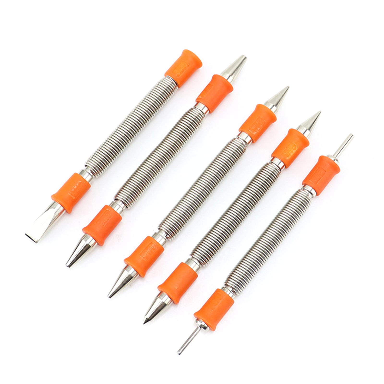 5Piece Double Head Nail Setter Hinge Pin Punch Set Hammerless Spring Nail Set 1
