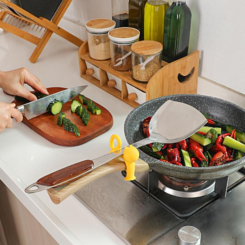 Silicone Spatula Holder Cat Shape Rack For Shovel Spoon Anti-scalding Spatula Rest Bracket Clips For Home Kitchen Restaurant Use