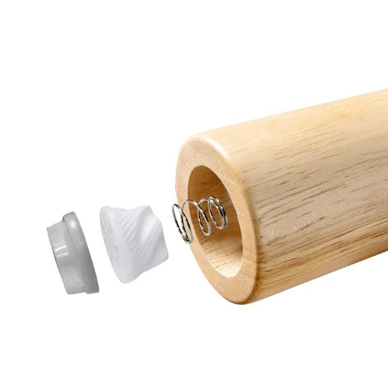 Spice Mill Salt and Pepper Grinder Refillable Shaker Manual Herbs Grinder Adjustable Ceramic Core Wooden Bottle Kitchen Tools