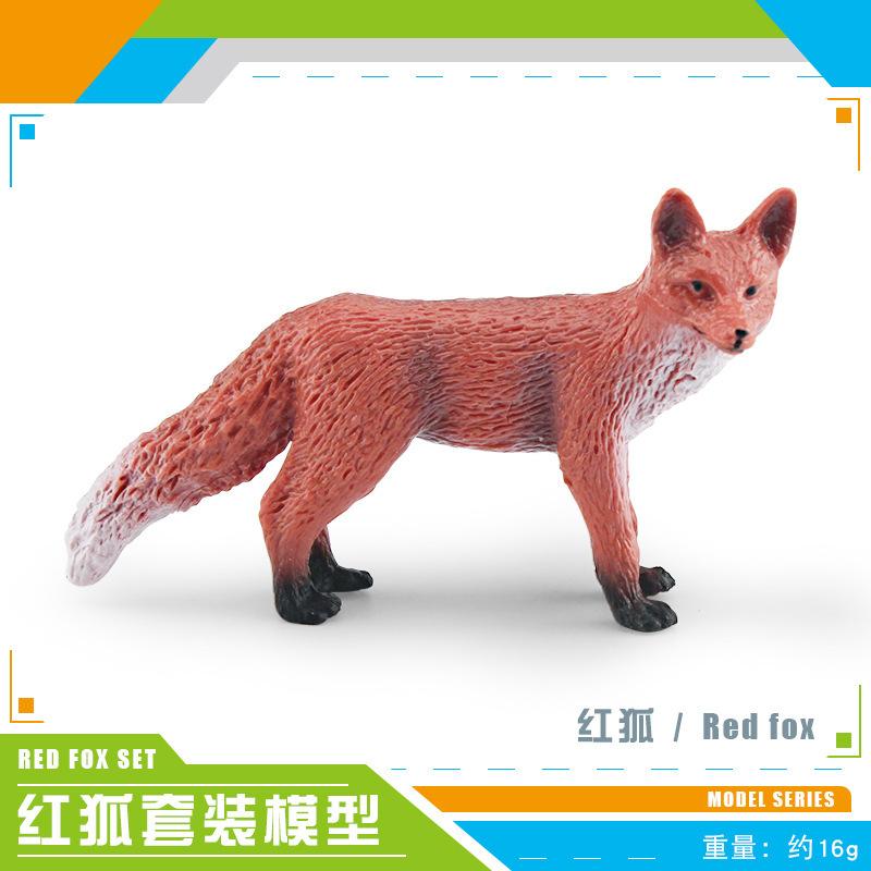 Simulated Forest Animal Fox Model Toy 4 Foxes Firefox Red Fox Desktop Static Ornament