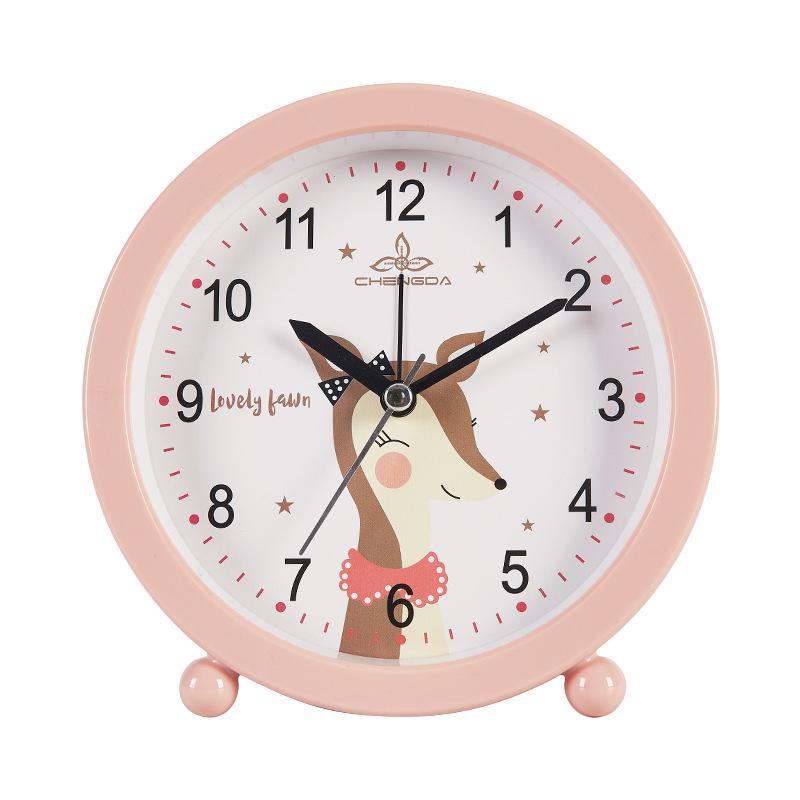 Candy color cartoon alarm clock student dormitory small alarm clock cartoon clock face bedside clock gift clock mute scan