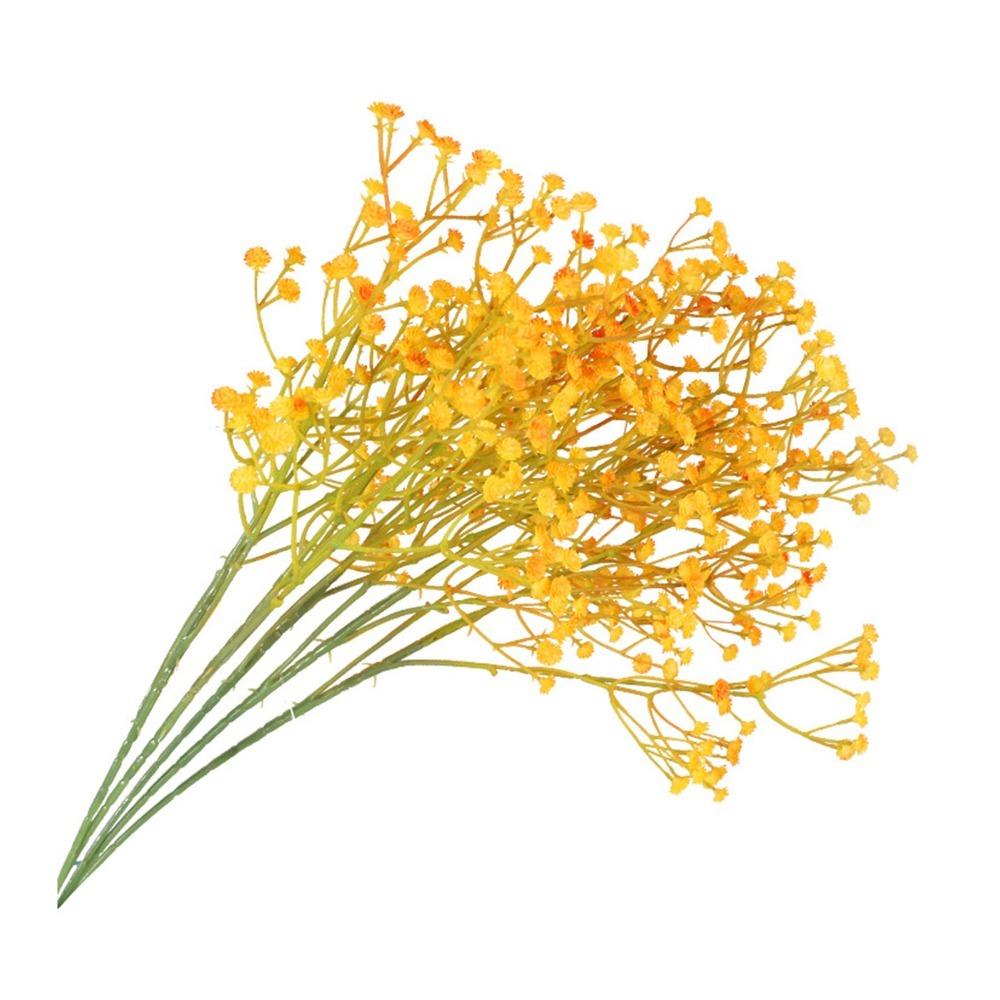 5pcs 3 Branch Artificial Gypsophila Fake Silk Petals Stretching Branches Design Artificial Flower Stems Plastic
