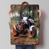 Motorcycle 1290 Super Duke Motorcycle In Forest Printed Poster Customized Wall Art Retro Vintage Metal Tin Signs for Home House