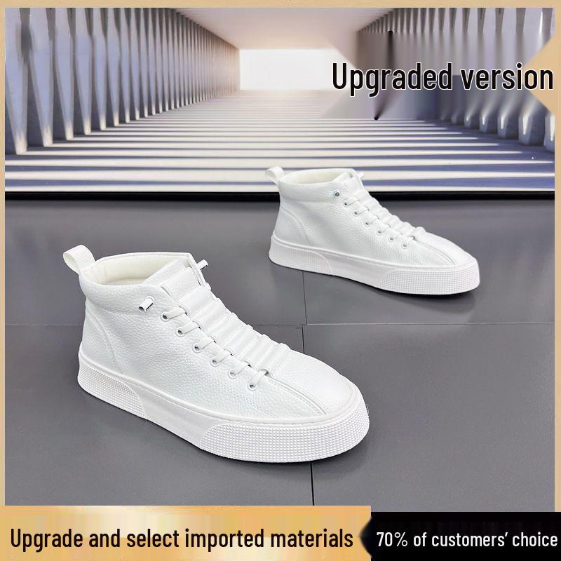 

Мужские модные летние кеды 2025 года с высоким верхом, слипоны для скейтборда - Универсальные, износостойкие повседневные кроссовки в корейском стиле 43