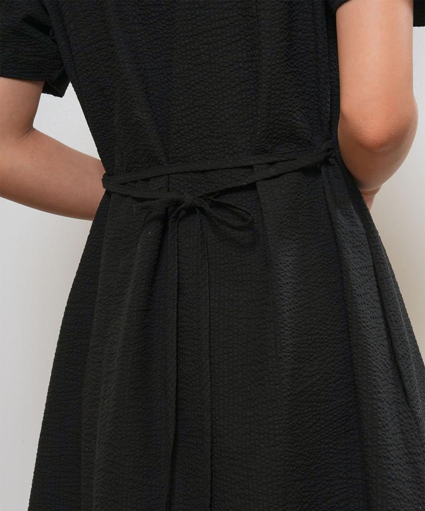 General Idea V-Neck Puff Long Dress [Black] / Wbe2L15510