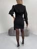 Autumn/Winter 2024 Long Sleeve V-Neck Zipper Dress for Women
